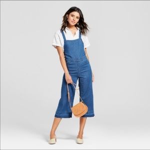 Universal thread denim cropped overalls 10 blue